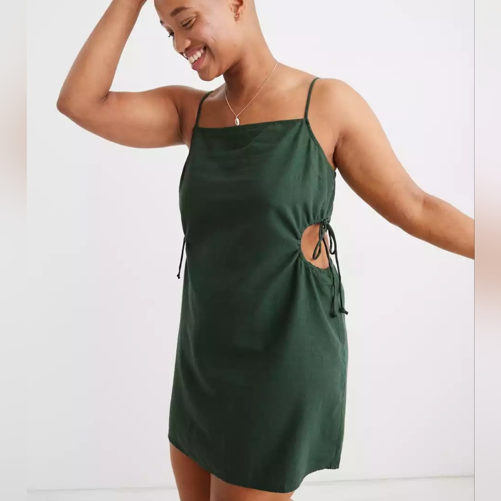 AERIE SIDE CUT OUT MINI DRESS GREEN